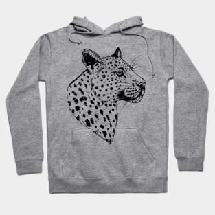 Black Leopard Head Hoodie